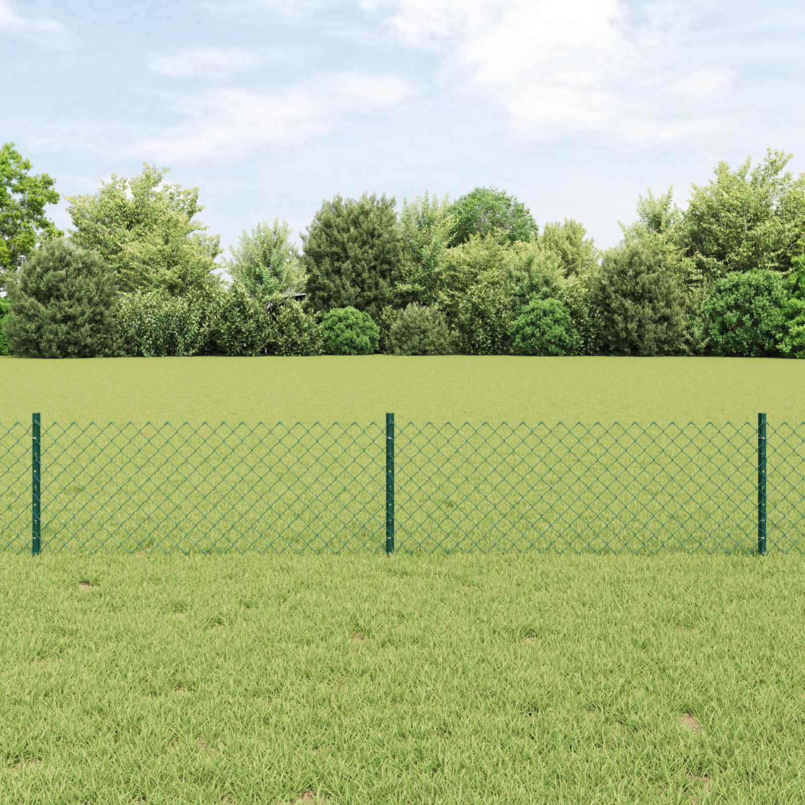 Φράχτης αλυσίδας με στήλη 25 x 0,4 m PVC-Επικαλυμμένο Ατσάλι - Pakobazaar