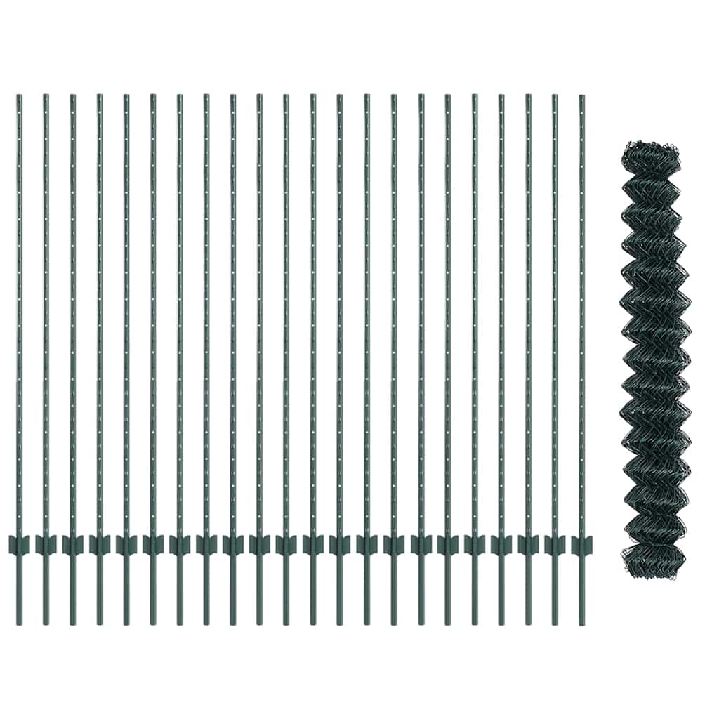 Τεντώτο με στήριγμα Πράσινο 1,5 x 25 m Ατσάλι