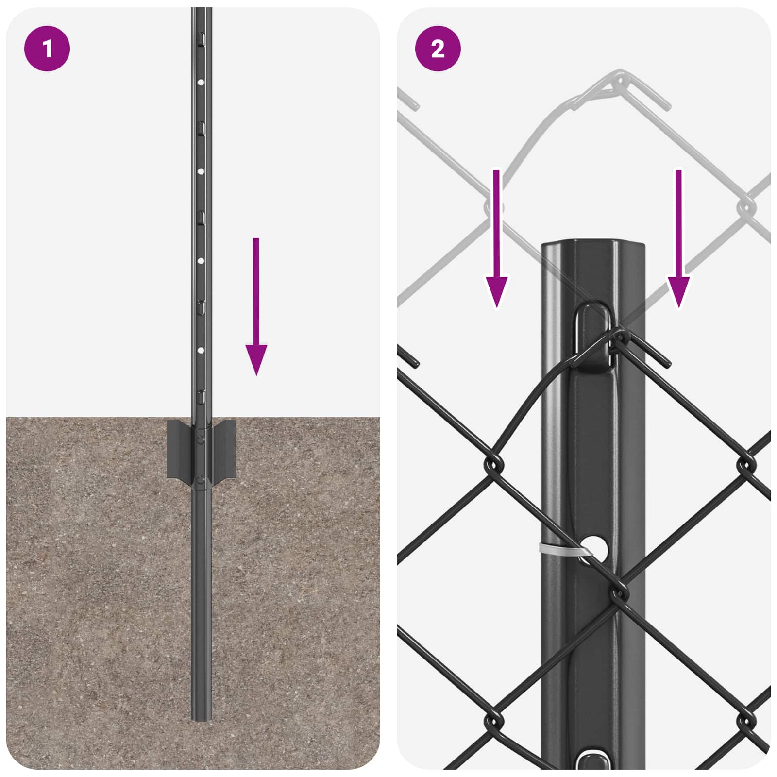 Τεντώτο με στήριγμα Γκρι 0,8 x 10 m Χάλυβας και PVC