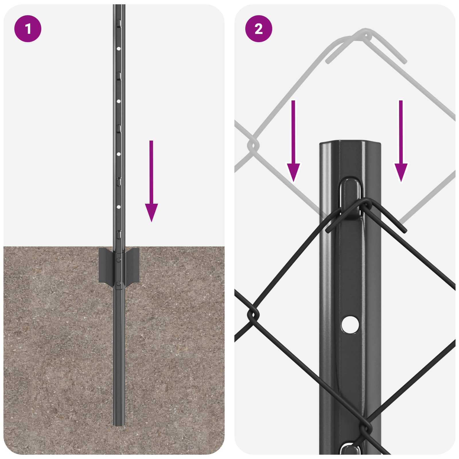 Τεντώτο με στήριγμα Γκρι 0,8 x 10 m Χάλυβας και PVC