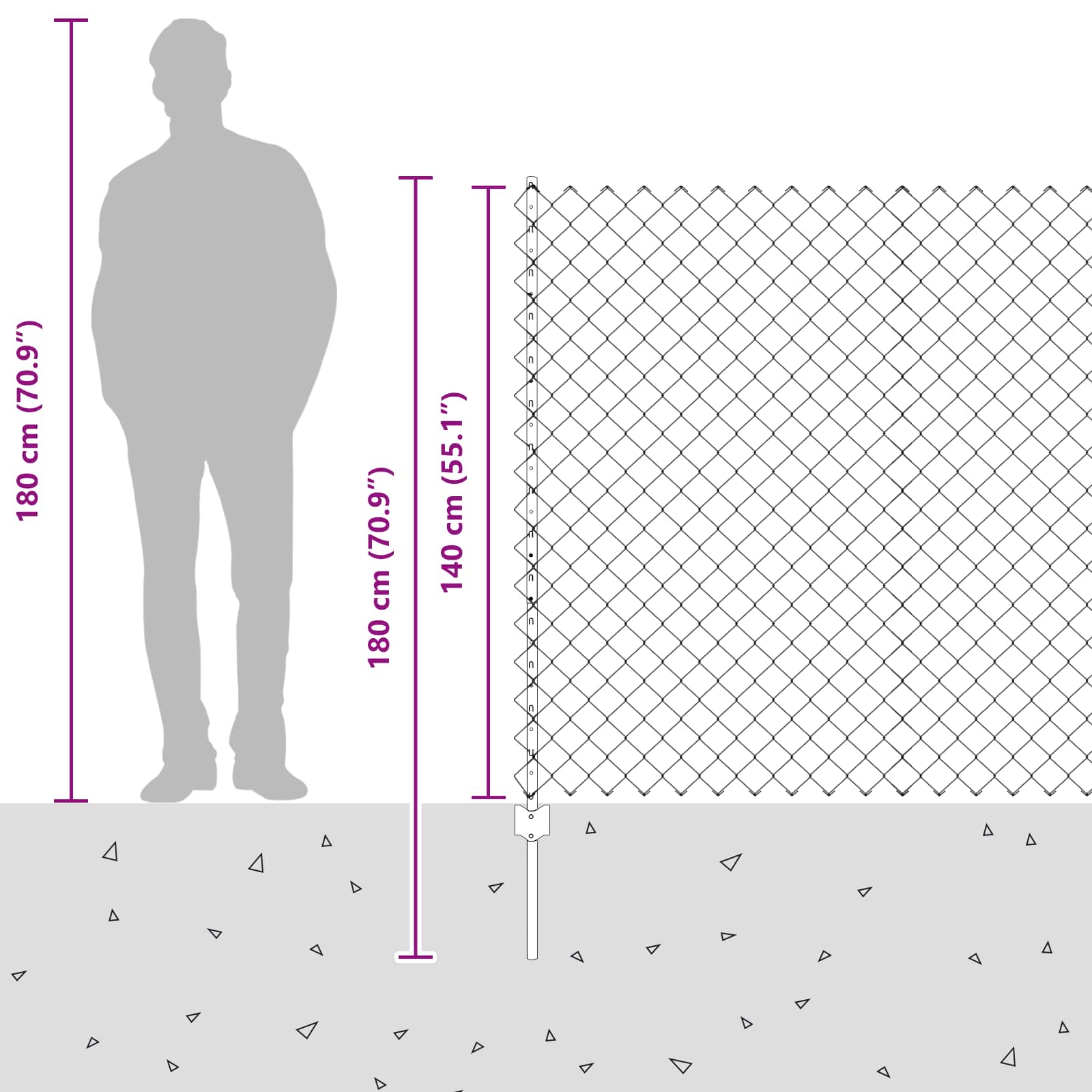 Τεντώτο με στήριγμα Γκρι 1,4 x 25 m Χάλυβας και PVC - Pakobazaar