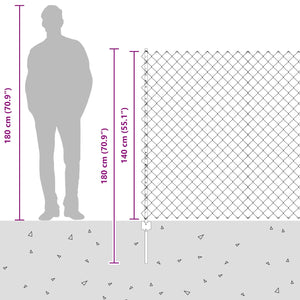 Τεντώτο με στήριγμα Γκρι 1,4 x 25 m Χάλυβας και PVC - Pakobazaar