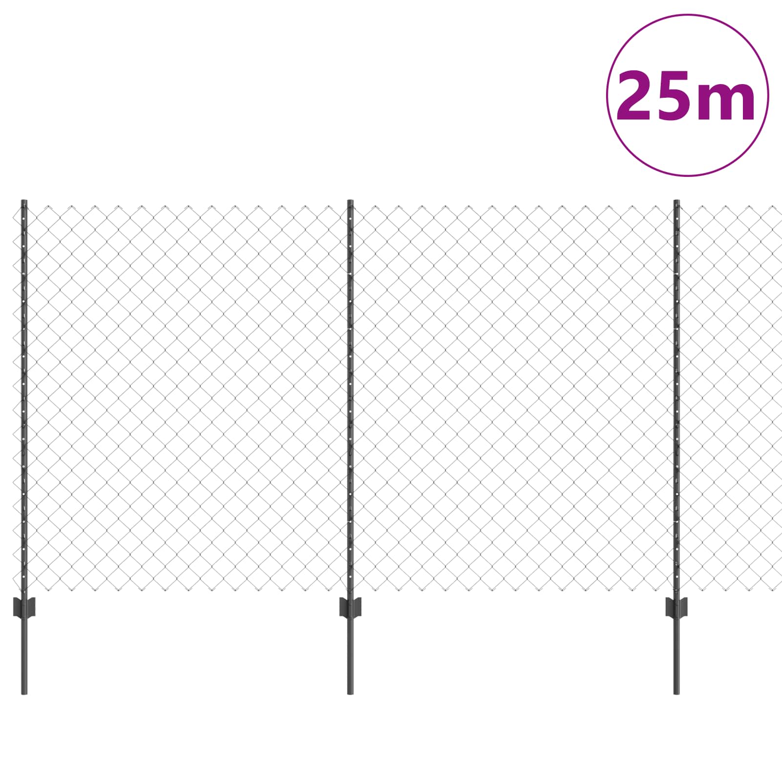 Τεντώτο με στήριγμα Γκρι 1,4 x 25 m Χάλυβας και PVC - Pakobazaar