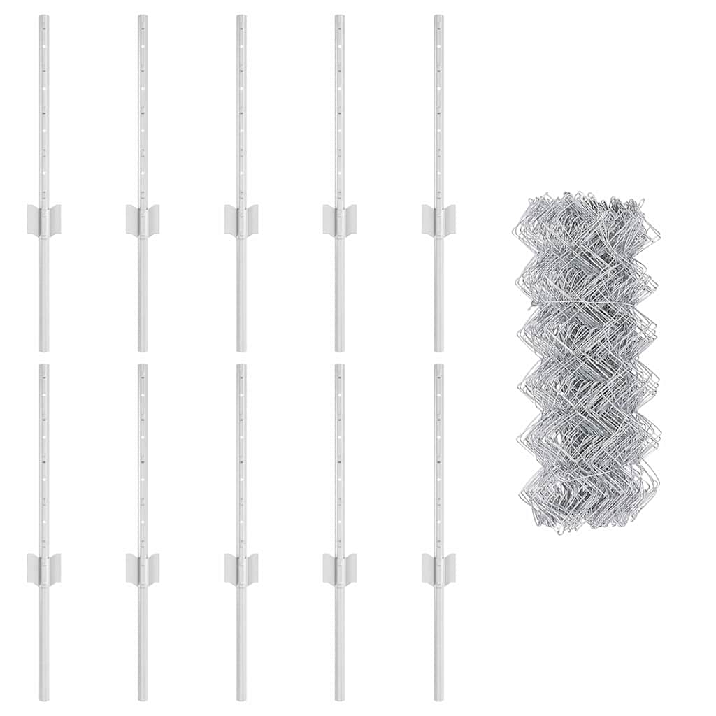 Τεντώτο με στήριγμα Ασημί 0,4 x 10 μ Ατσάλι