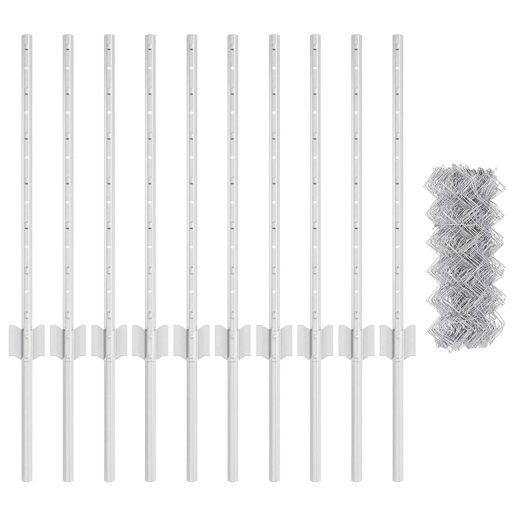 Τεντώτο με στήριγμα Ασημί 0,6 x 10 μ Ατσάλι