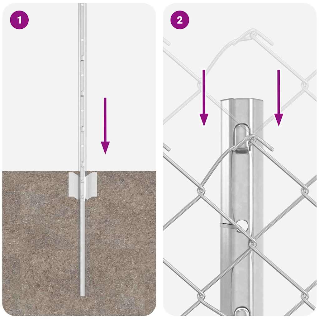 Τεντώτο με στήριγμα Ασημί 0,6 x 10 μ Ατσάλι