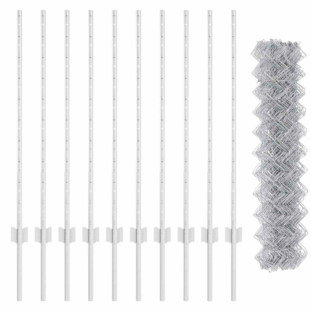 Τεντώτο με στήριγμα Ασημί 1 x 10 m Ατσάλι