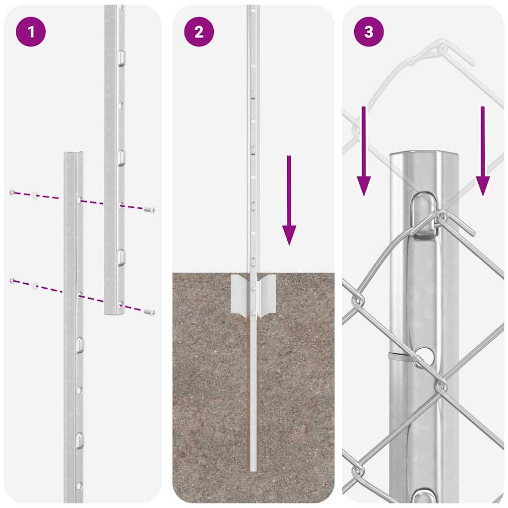 Τεντώτο με στήριγμα Ασημί 1,5 x 10 m Ατσάλι