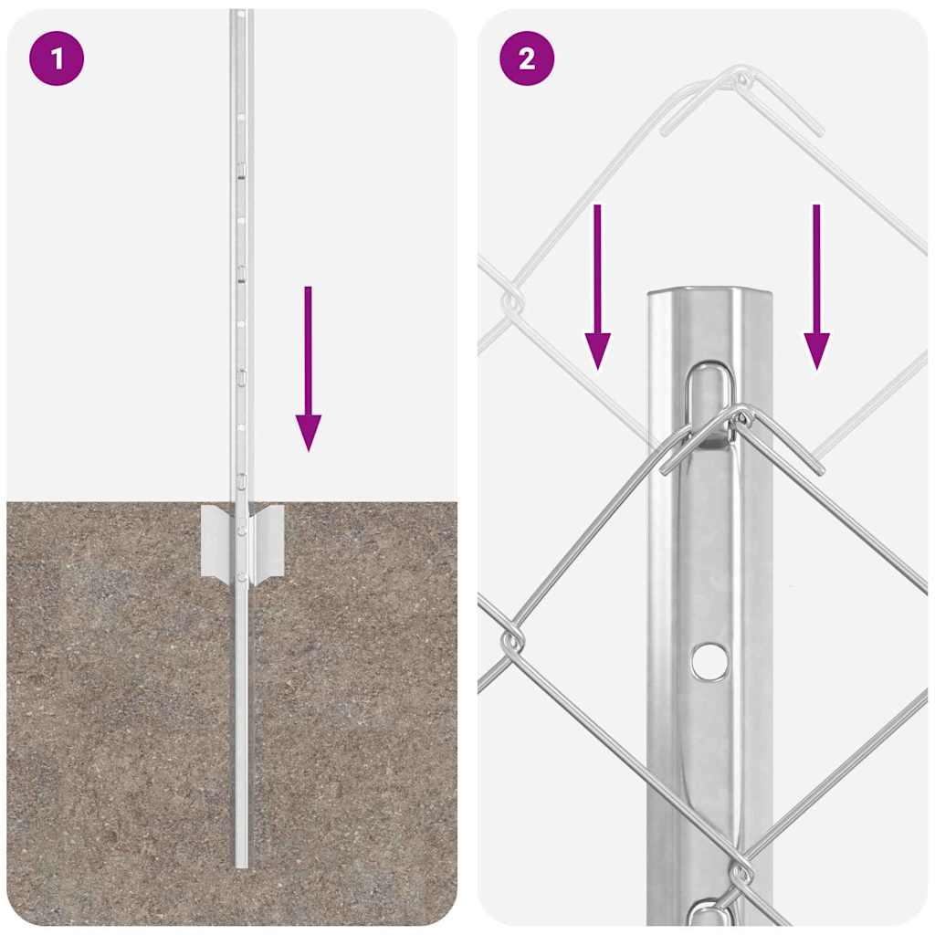 Τεντώτο με στήριγμα Ασημί 0,6 x 10 μ Ατσάλι