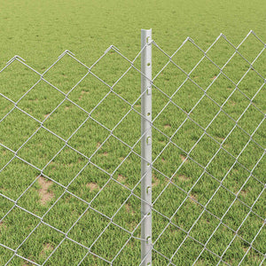 Φράχτης αλυσίδας με στήλη 10 x 1 m Γαλβανισμένος Χάλυβας Ασημί