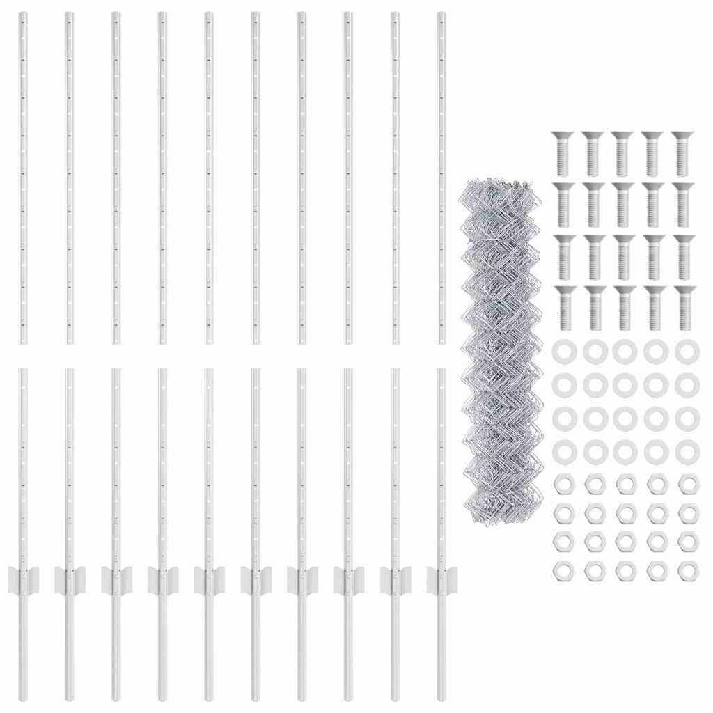 Τεντώτο με στήριγμα Ασημί 1,2 x 10 m Ατσάλι