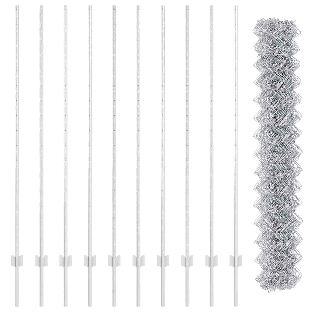 Τεντώτο με στήριγμα Ασημί 1,6 x 10 m Ατσάλι