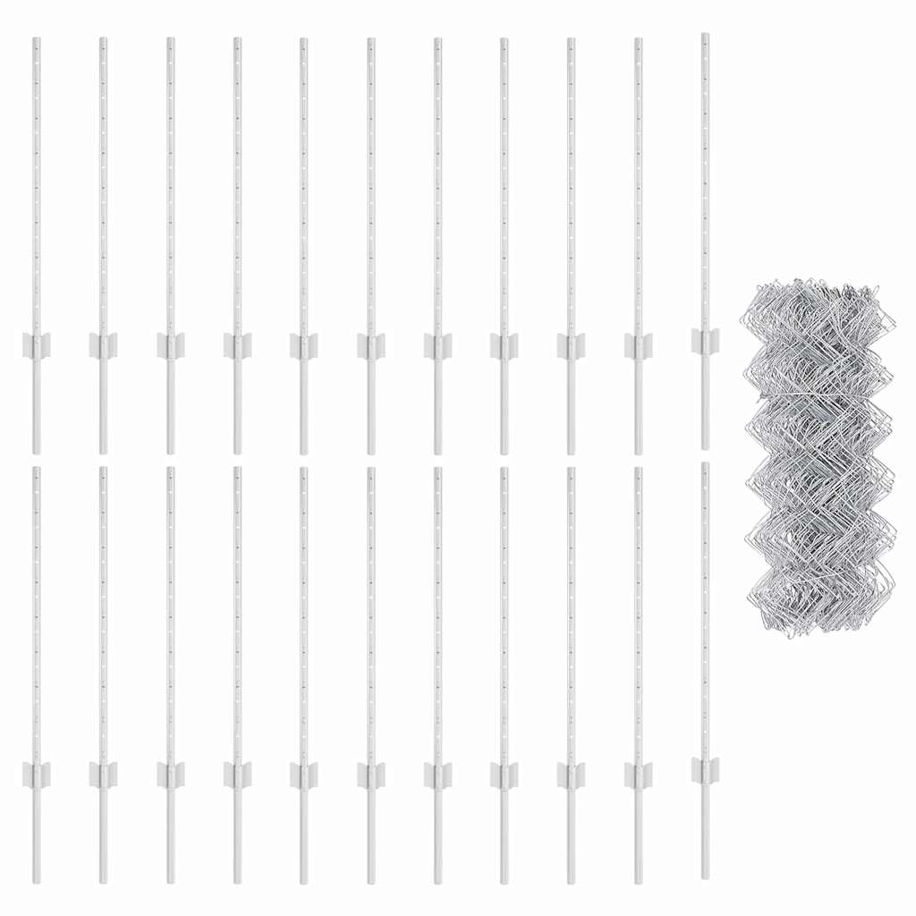 Τεντώτο με στήριγμα Ασημί 0,8 x 25 m Ατσάλι