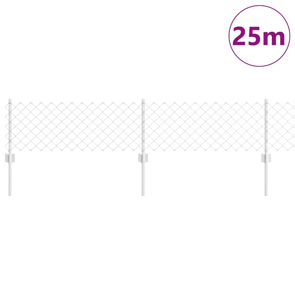 Τεντώτο με στήριγμα Ασημί 0,4 x 25 μ Ατσάλι