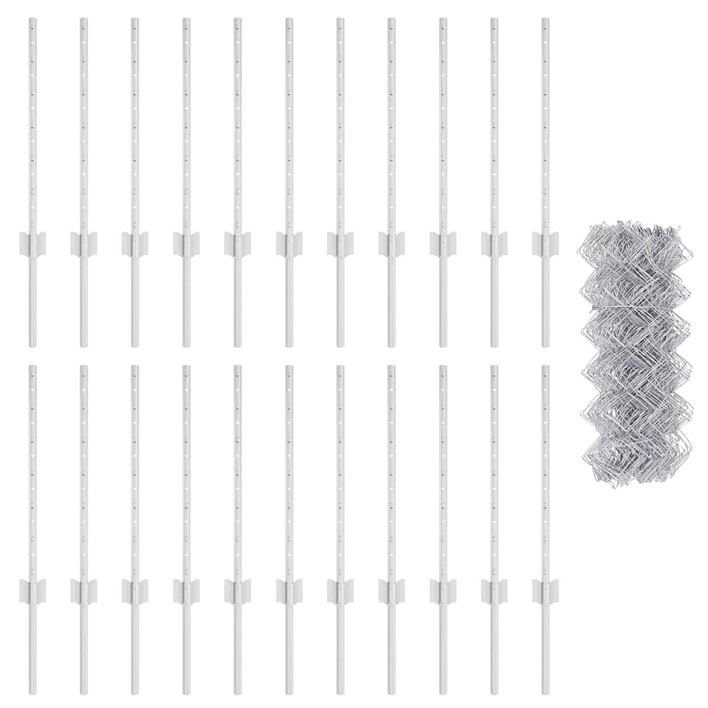 Τεντώτο με στήριγμα Ασημί 0,6 x 25 μ Ατσάλι