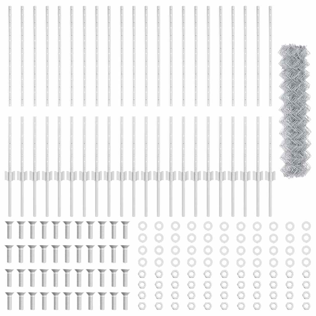 Τεντώτο με στήριγμα Ασημί 1 x 25 m Ατσάλι