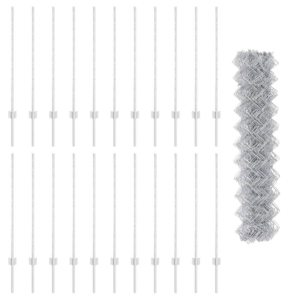 Τεντώτο με στήριγμα Ασημί 1 x 25 m Ατσάλι