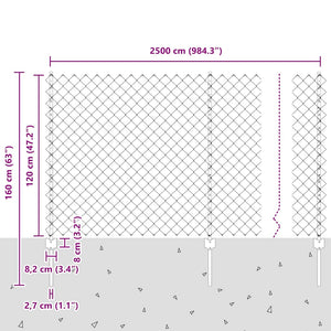 Τεντώτο με στήριγμα Ασημί 1,2 x 25 m Ατσάλι - Pakobazaar
