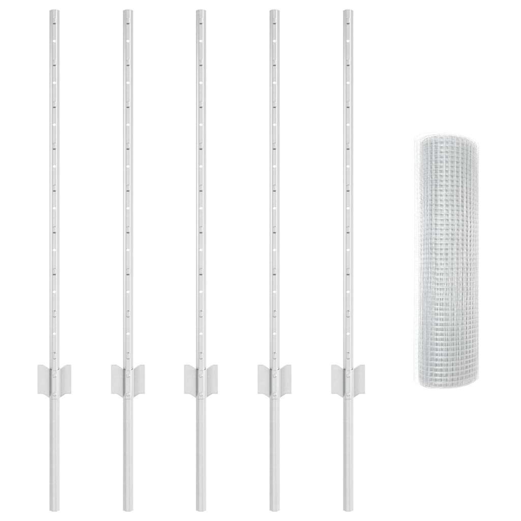 Τεντώτο με στήριγμα Ασημί 0,8 x 10 m Ατσάλι