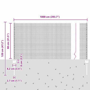 Συρματόπλεγμα με Στυλίς 10 x 0,8 μ Γαλβανισμένος Χάλυβας Ασημί