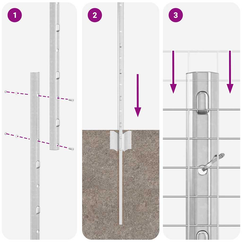 Τεντώτο με στήριγμα Ασημί 1 x 10 m Ατσάλι