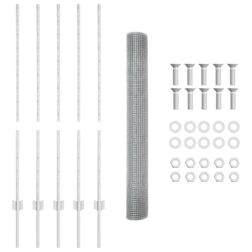 Τεντώτο με στήριγμα Ασημί 1,2 x 10 m Ατσάλι