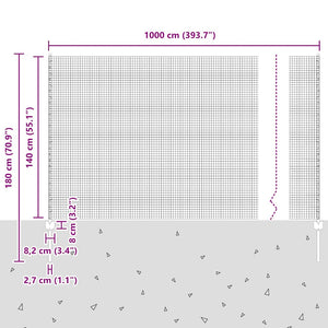 Συρματόπλεγμα με Στυλίς 10 x 1,4 μ Γαλβανισμένος Χάλυβας Ασημί