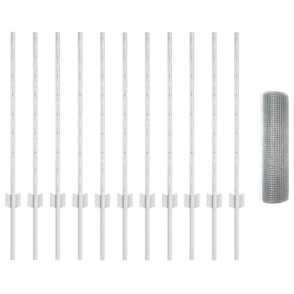 Τεντώτο με στήριγμα Ασημί 0,8 x 25 m Ατσάλι