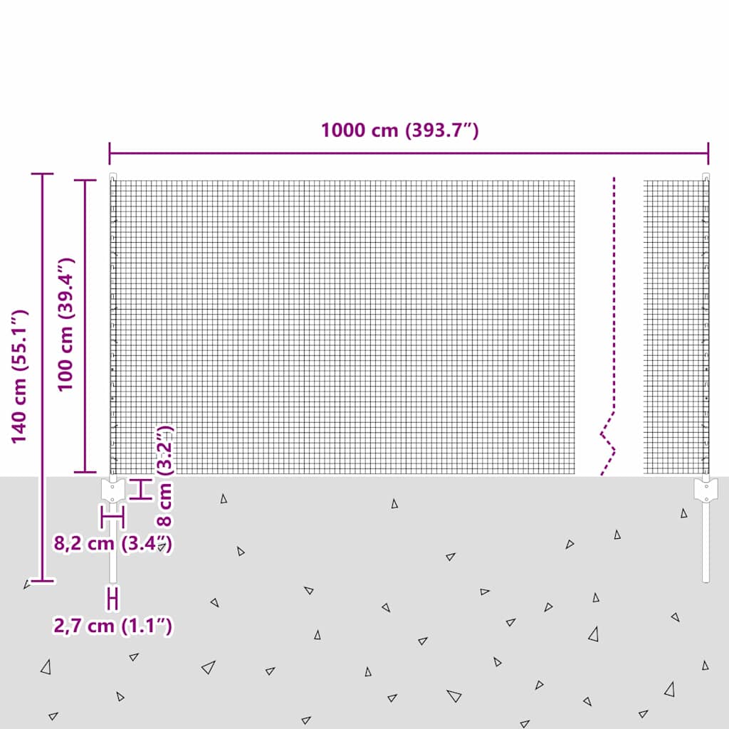 Τεντώτο με στήριγμα Ασημί 1 x 25 m Ατσάλι