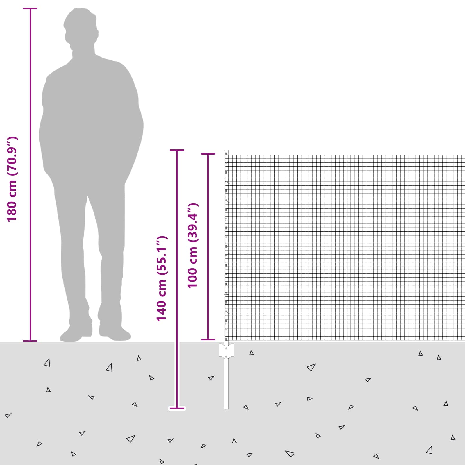 Τεντώτο με στήριγμα Ασημί 1 x 25 m Ατσάλι