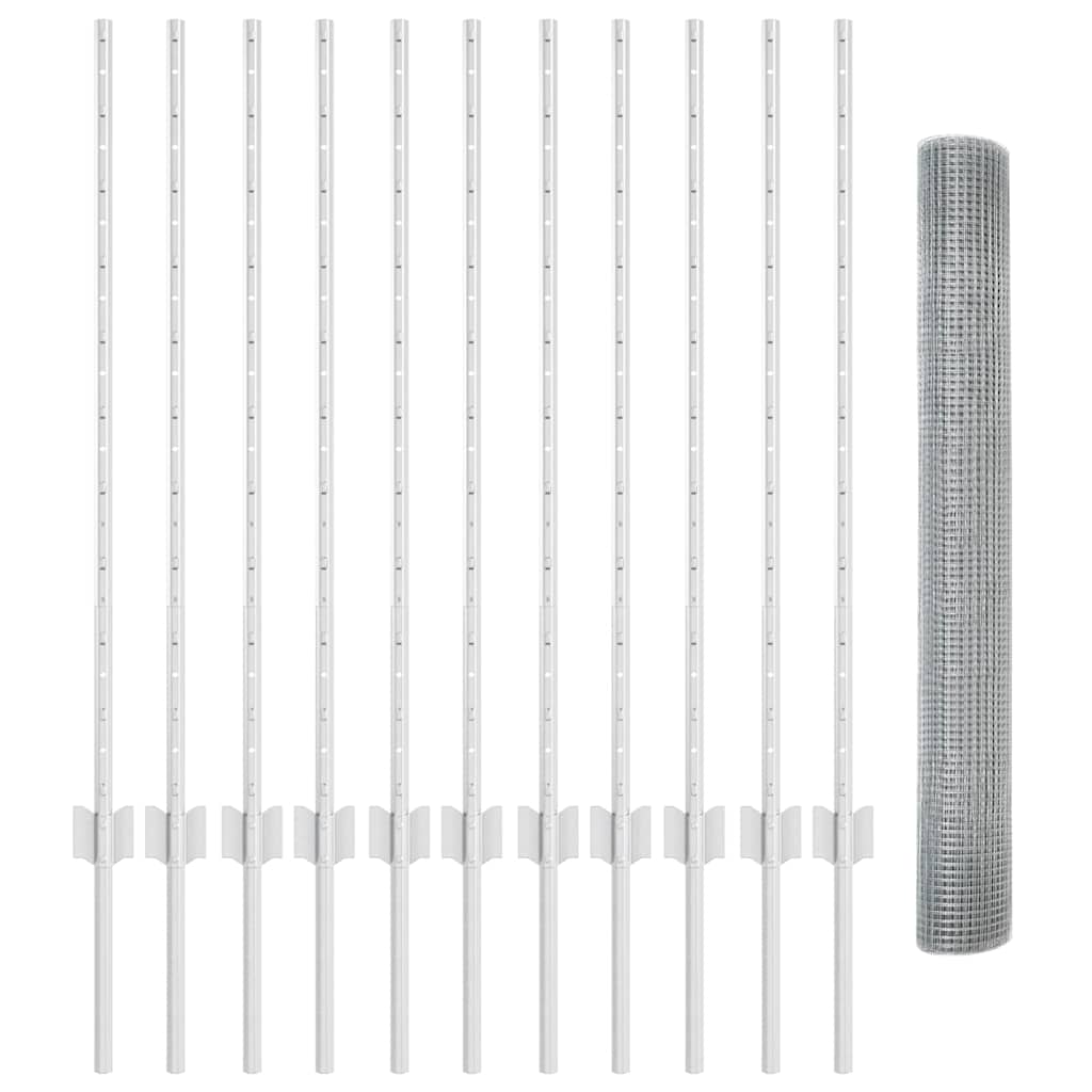 Τεντώτο με στήριγμα Ασημί 1 x 25 m Ατσάλι