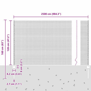 Συρματόπλεγμα με Στυλίς 25 x 1,2 μ Γαλβανισμένος Χάλυβας Ασημί