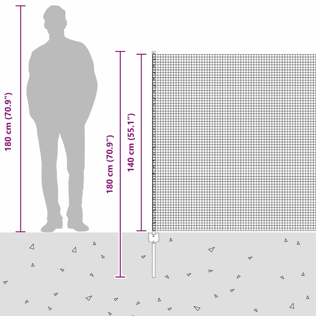 Τεντώτο με στήριγμα Ασημί 1,4 x 25 m Ατσάλι