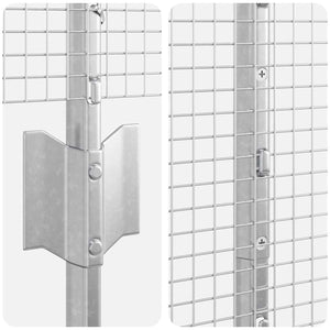 Συρματόπλεγμα με Στυλίς 25 x 1,5 m Γαλβανισμένος Χάλυβας Ασημί