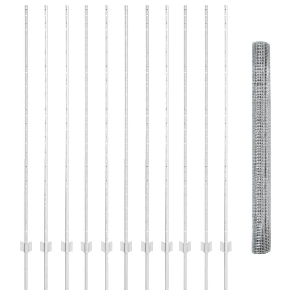 Τεντώτο με στήριγμα Ασημί 1,5 x 25 m Ατσάλι