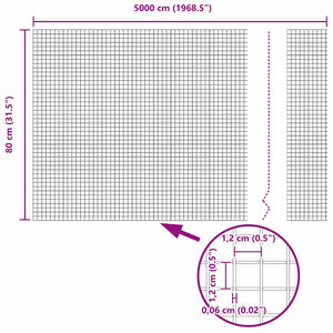 Συρματόπλεγμα με Στυλίς 50 x 0,8 m Γαλβανισμένος Χάλυβας Ασημί