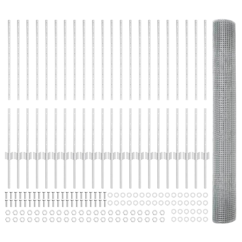 Τεντώτο με στήριγμα Ασημί 1 x 50 m Ατσάλι