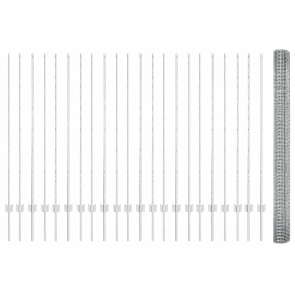 Τεντώτο με στήριγμα Ασημί 1,4 x 50 m Ατσάλι