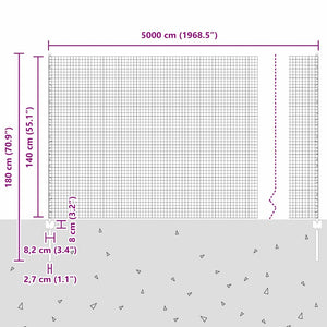 Συρματόπλεγμα με Στυλίς 50 x 1,4 μ Γαλβανισμένος Χάλυβας Ασημί