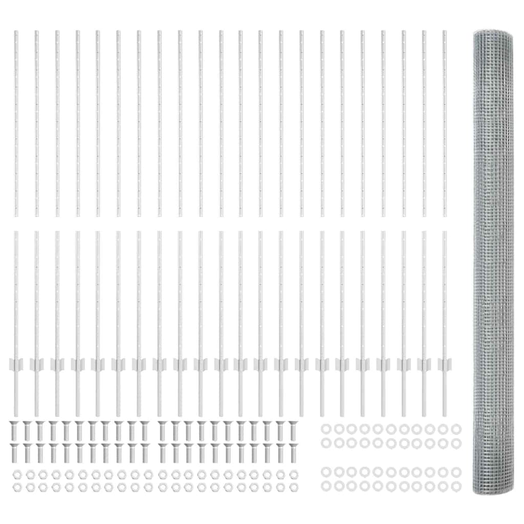 Τεντώτο με στήριγμα Ασημί 1,5 x 50 m Ατσάλι