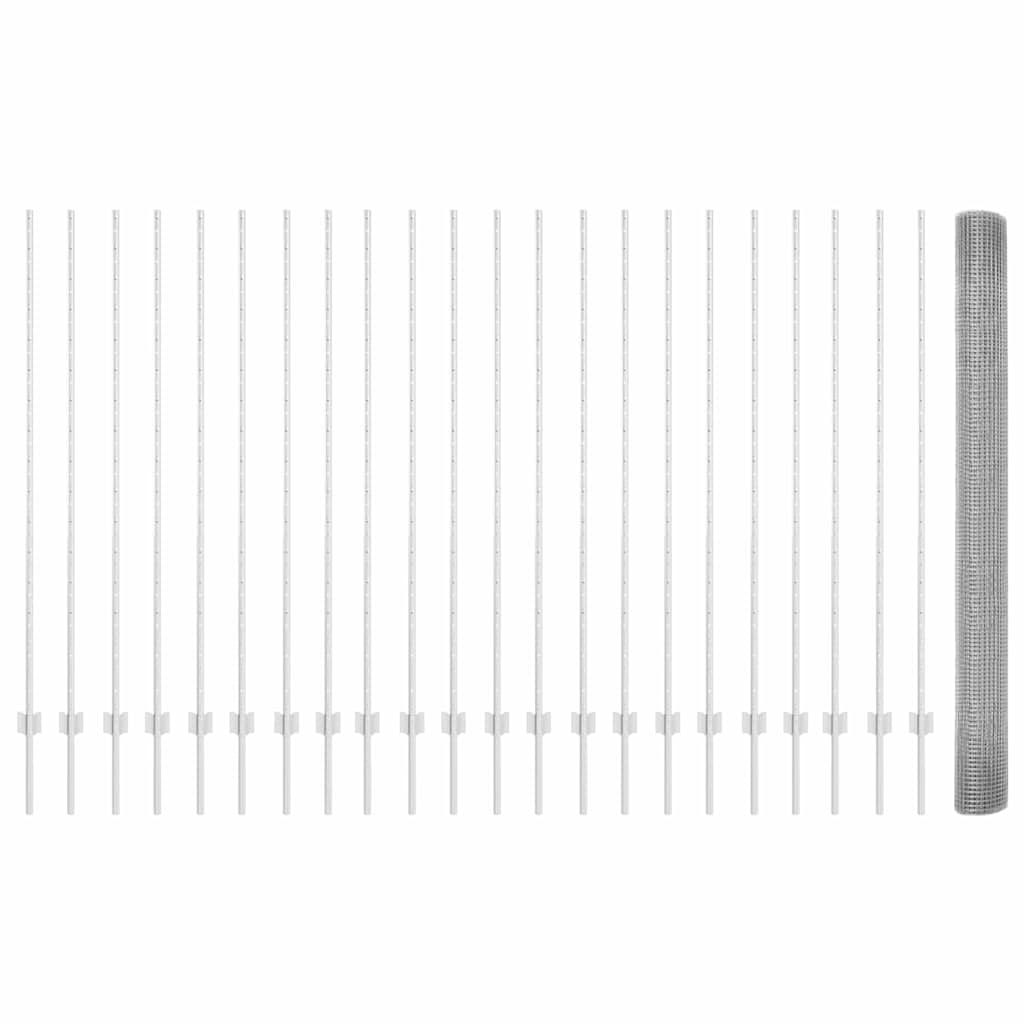 Τεντώτο με στήριγμα Ασημί 1,5 x 50 m Ατσάλι