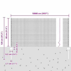 Συρματόπλεγμα με Στυλίς 100 x 0,8 μ Γαλβανισμένος Χάλυβας Ασημί