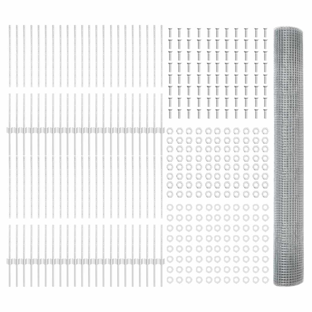 Τεντώτο με στήριγμα Ασημί 1 x 100 m Ατσάλι