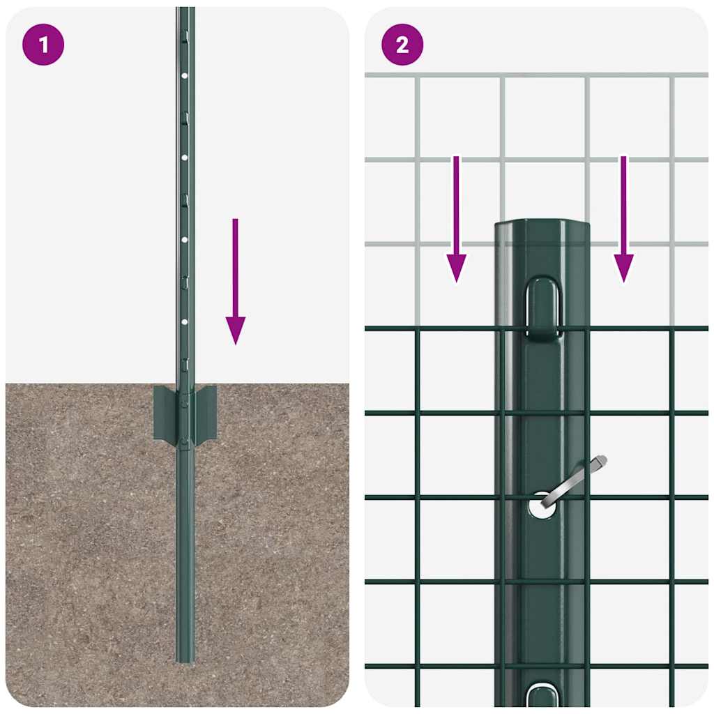 Τεντώτο με στήριγμα Πράσινο 0,4 x 10 μ Χάλυβας και PVC