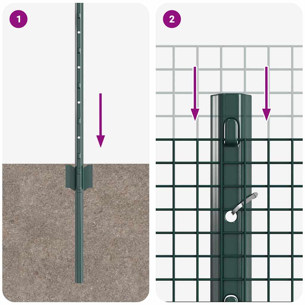 Τεντώτο με στήριγμα Πράσινο 0,5 x 10 μ. Ατσάλι