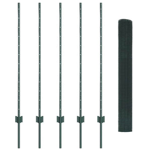 Συρματόπλεγμα με Στυλίς 10 x 1,2 μ PVC-Επικαλυμμένο Ατσάλι