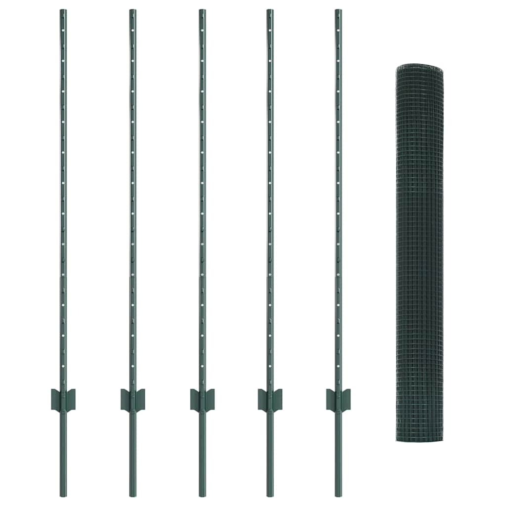 Συρματόπλεγμα με Στυλίς 10 x 1,2 μ PVC-Επικαλυμμένο Ατσάλι