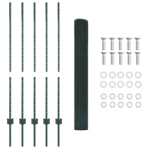 Συρματόπλεγμα με Στυλίς 10 x 1,2 μ PVC-Επικαλυμμένο Ατσάλι