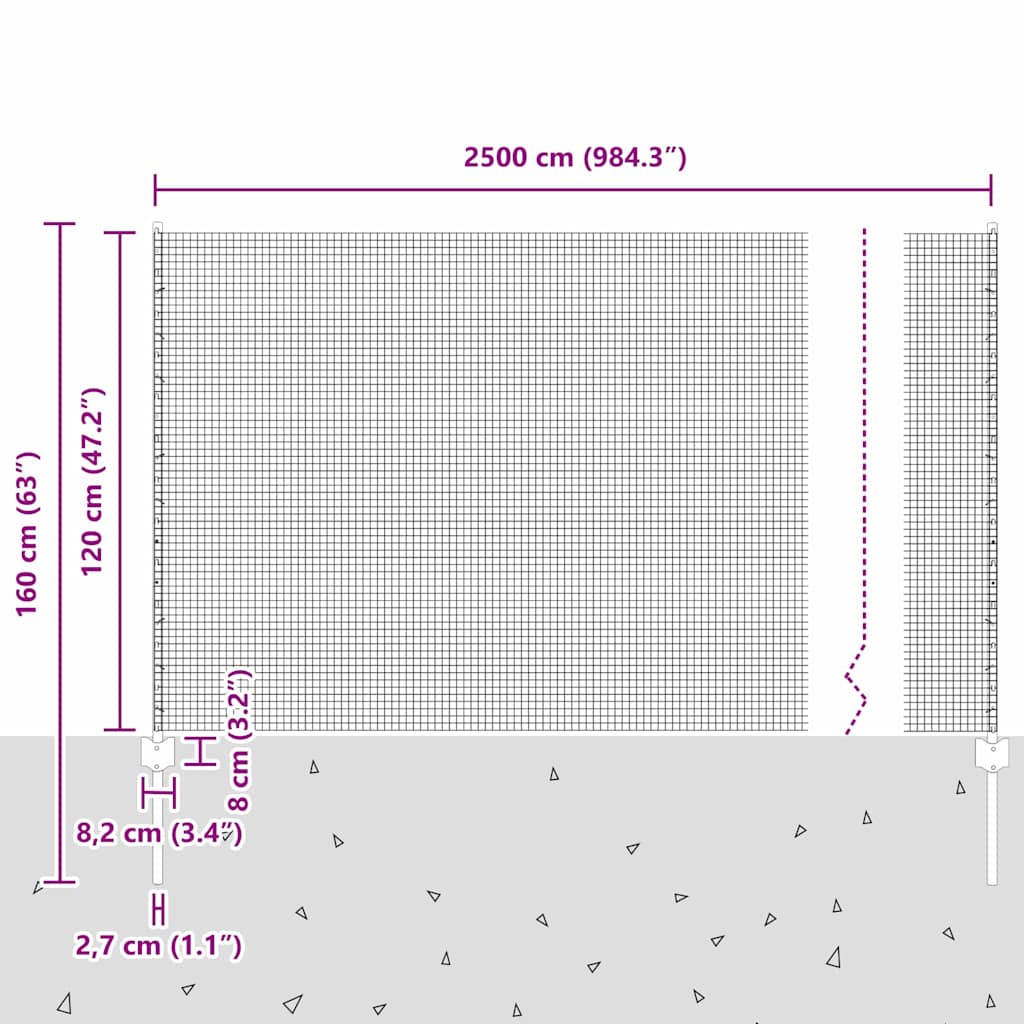Τεντώτο με στήριγμα Πράσινο 1,2 x 25 m Χάλυβας και PVC - Pakobazaar