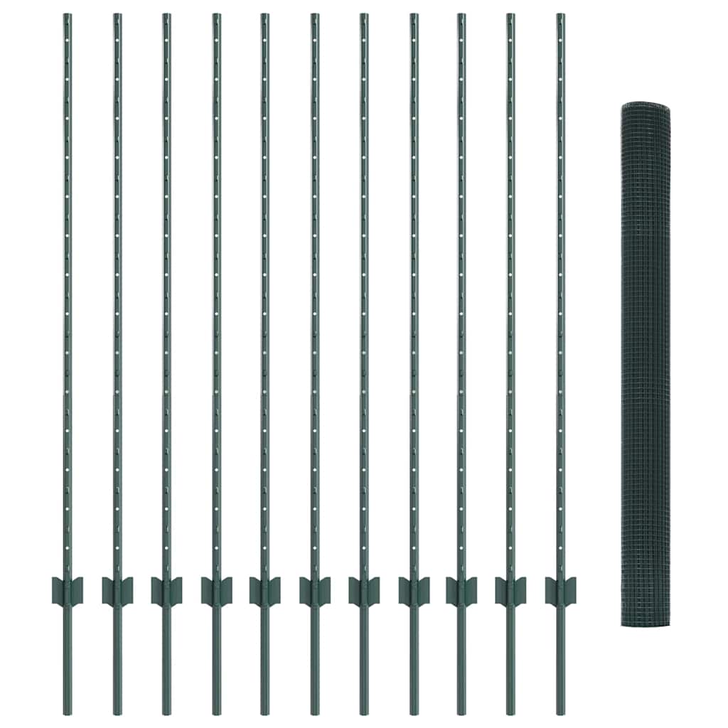 Σιδερένιο πλέγμα με στήλη 25 x 1,4 μ PVC-Επικαλυμμένο Ατσάλι